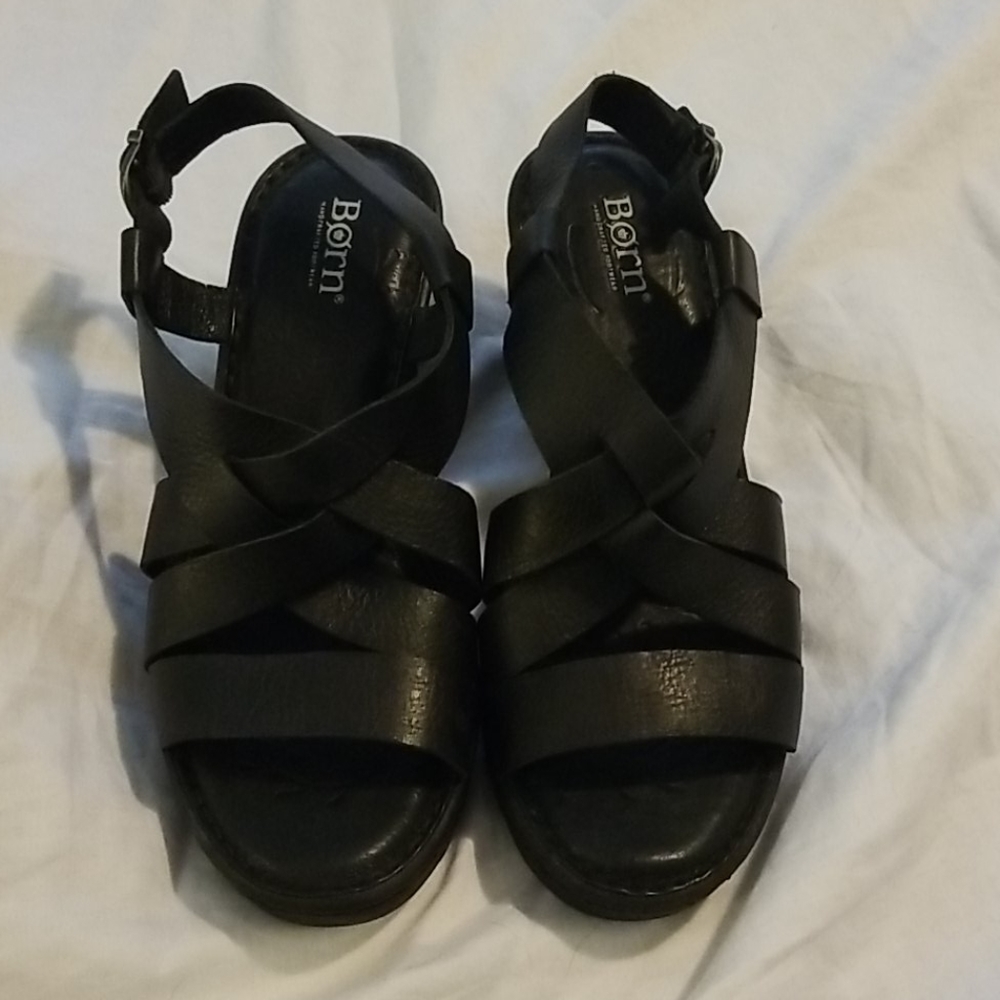 Comfy Black Børn Sandals, Size 8